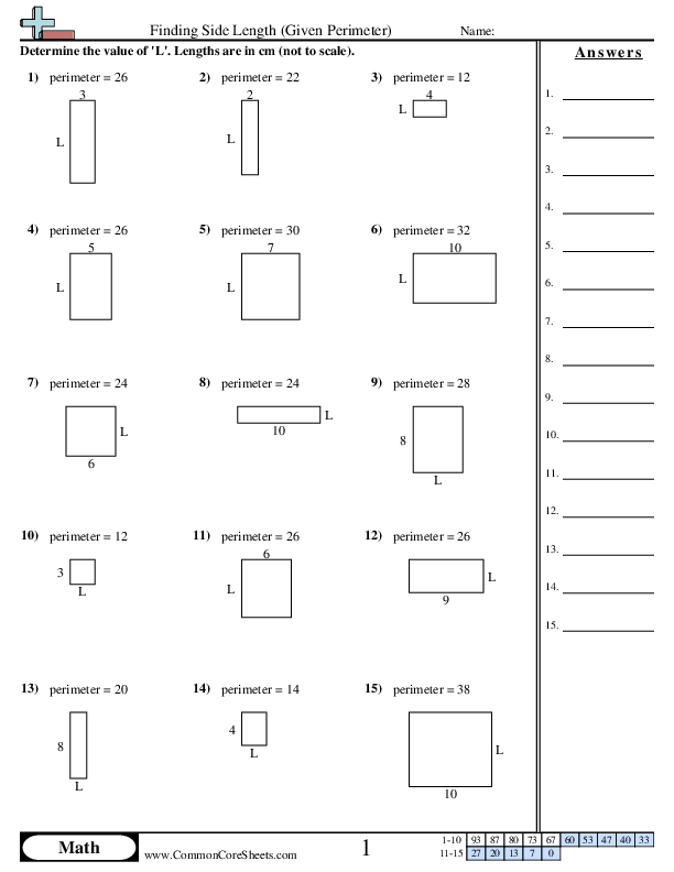 Free Printable Area And Perimeter Worksheets