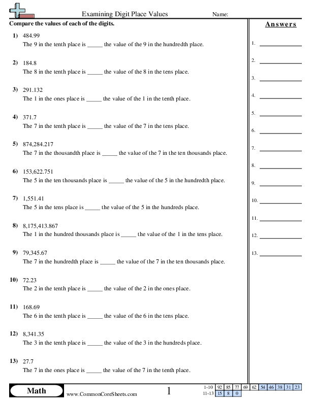 Value & Place Value Worksheets | Free - Distance Learning, worksheets ...